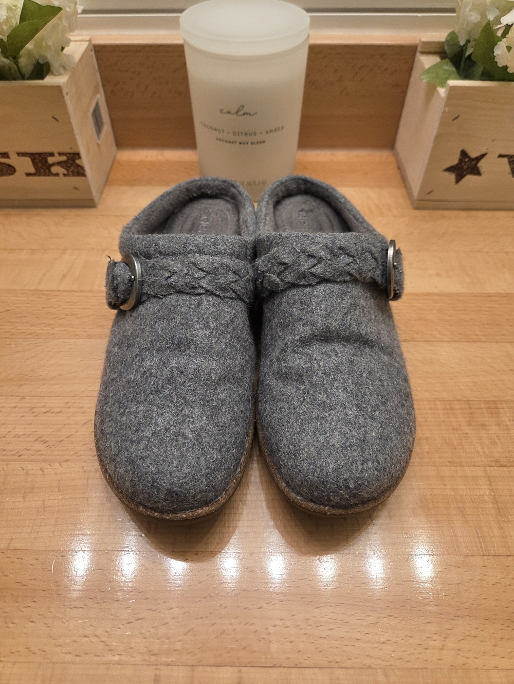 Aetrex Women's Libby Wool Clogs Comfort Shoes Gray Size 7 - Picture 2 of 9
